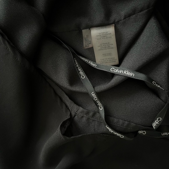 Calvin Klein | Vintage Black Tie Neck Smocked Blouse | Women’s Size Medium - Picture 9 of 9